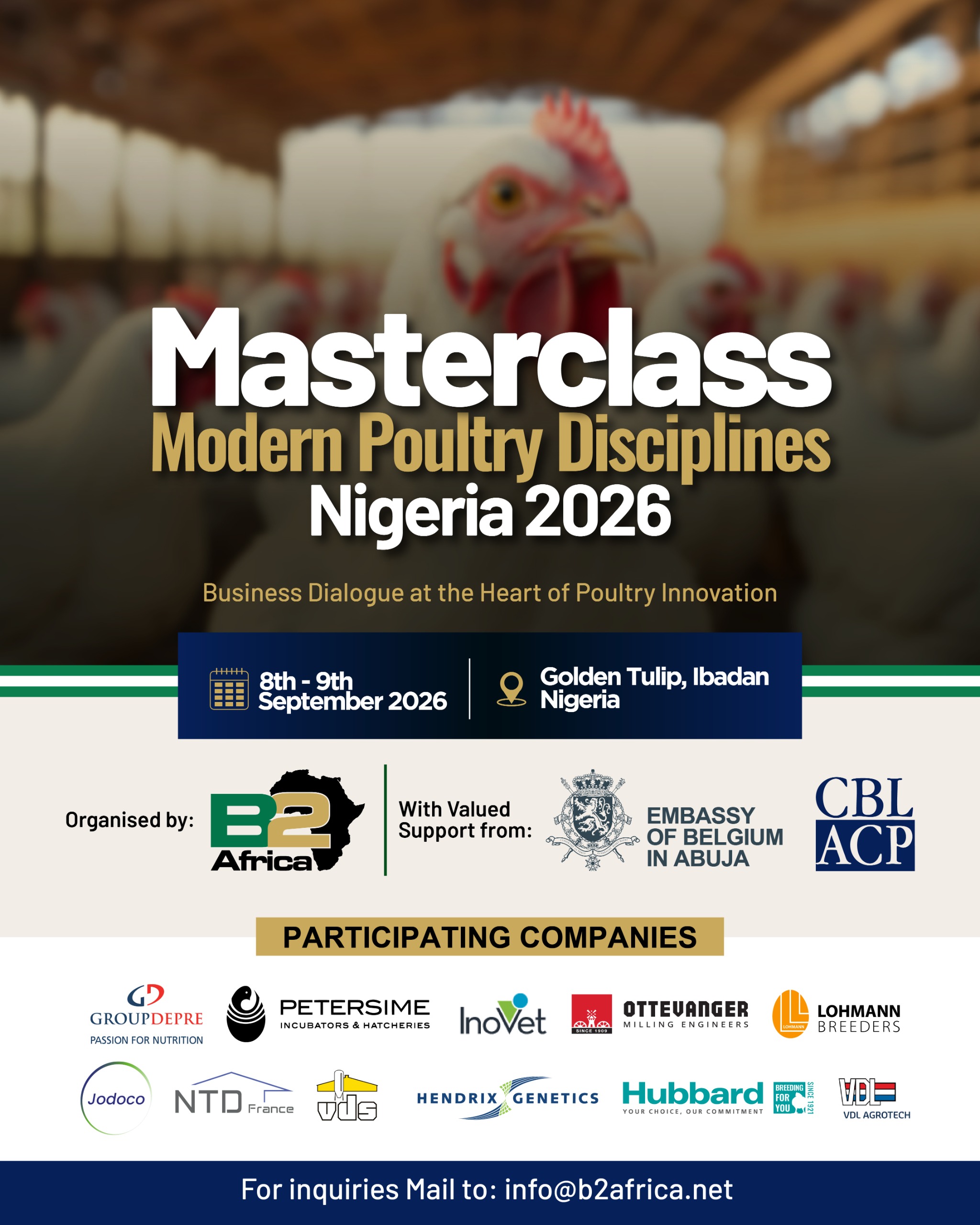 Modern Poultry Disciplines Masterclass Seminar ,Ibadan,Nigeria 2026. event banner